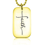 Faith Dog Tag Necklace - Mens Jewellery by Belle Fever