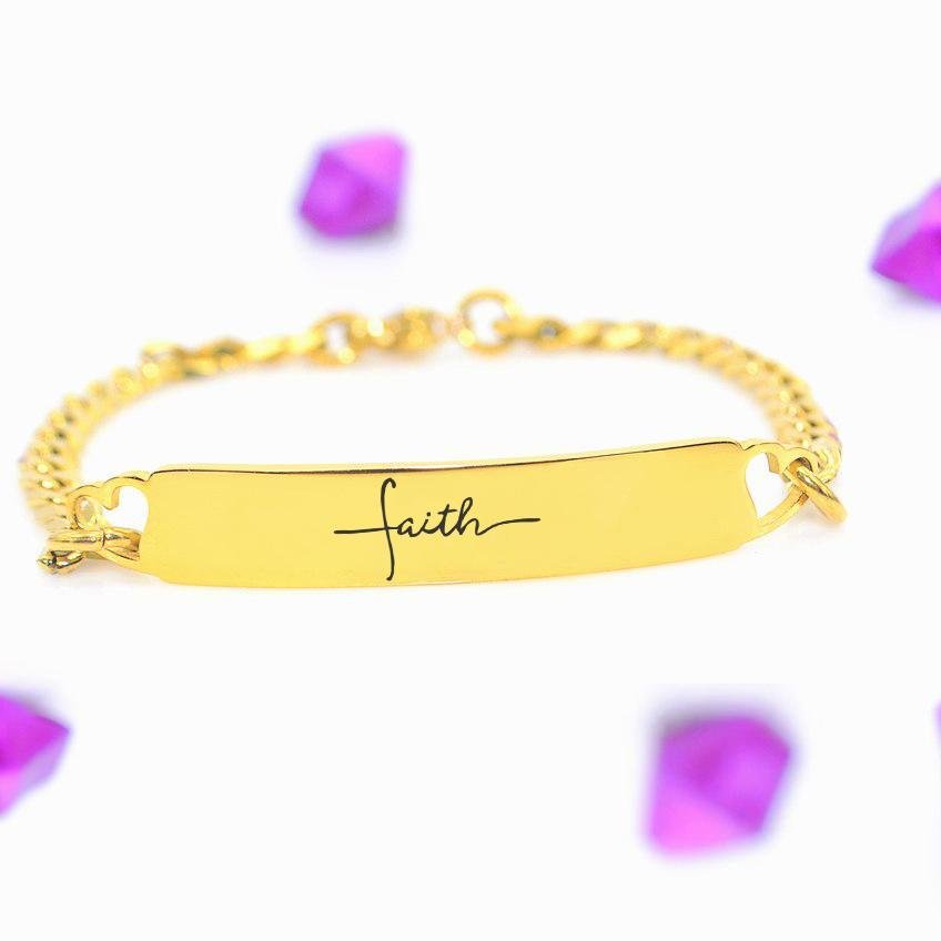 Faith Heart Tag Bracelet - Bangles & Bracelets by Belle Fever