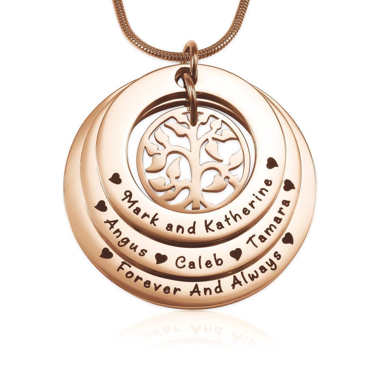 Family Triple Love Necklace - Family Tree Necklaces by Belle Fever