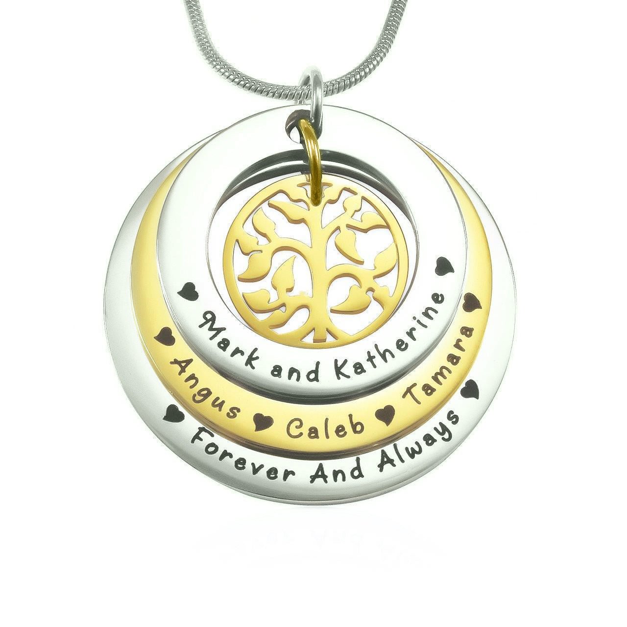 Family Triple Love Necklace - Family Tree Necklaces by Belle Fever
