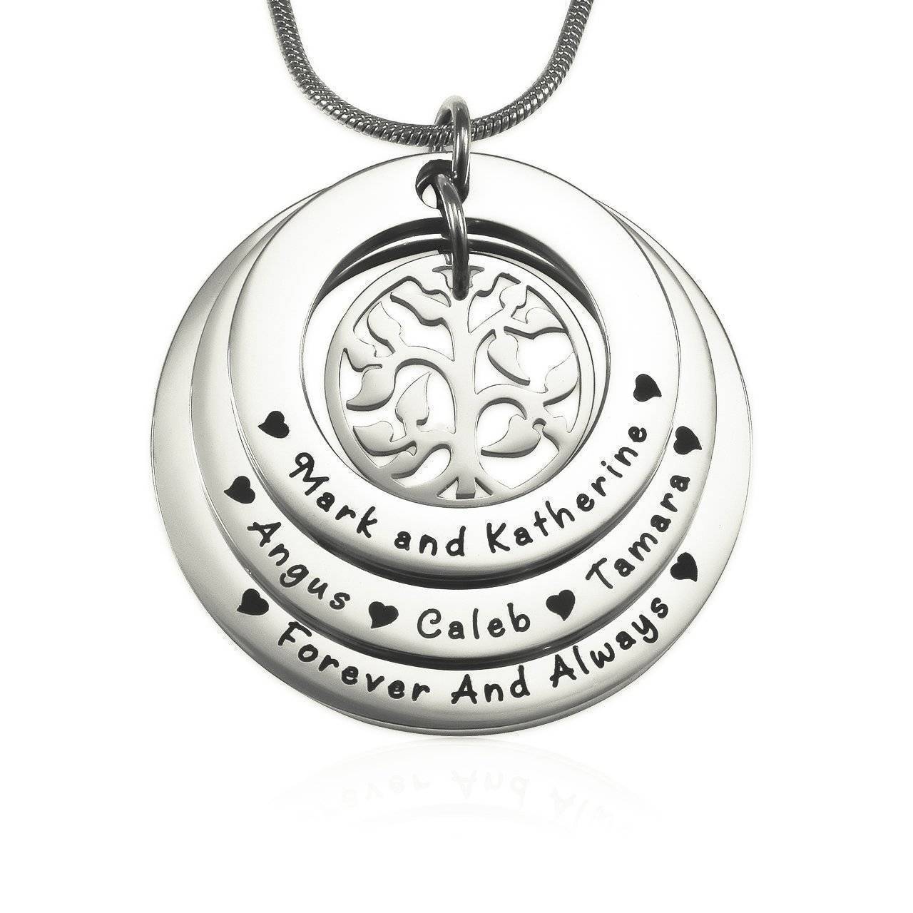 Family Triple Love Necklace - Family Tree Necklaces by Belle Fever