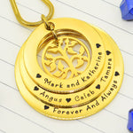 Family Triple Love Necklace - Family Tree Necklaces by Belle Fever