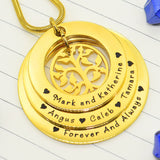 Family Triple Love Necklace - Family Tree Necklaces by Belle Fever