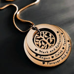 Family Triple Love Necklace - Family Tree Necklaces by Belle Fever