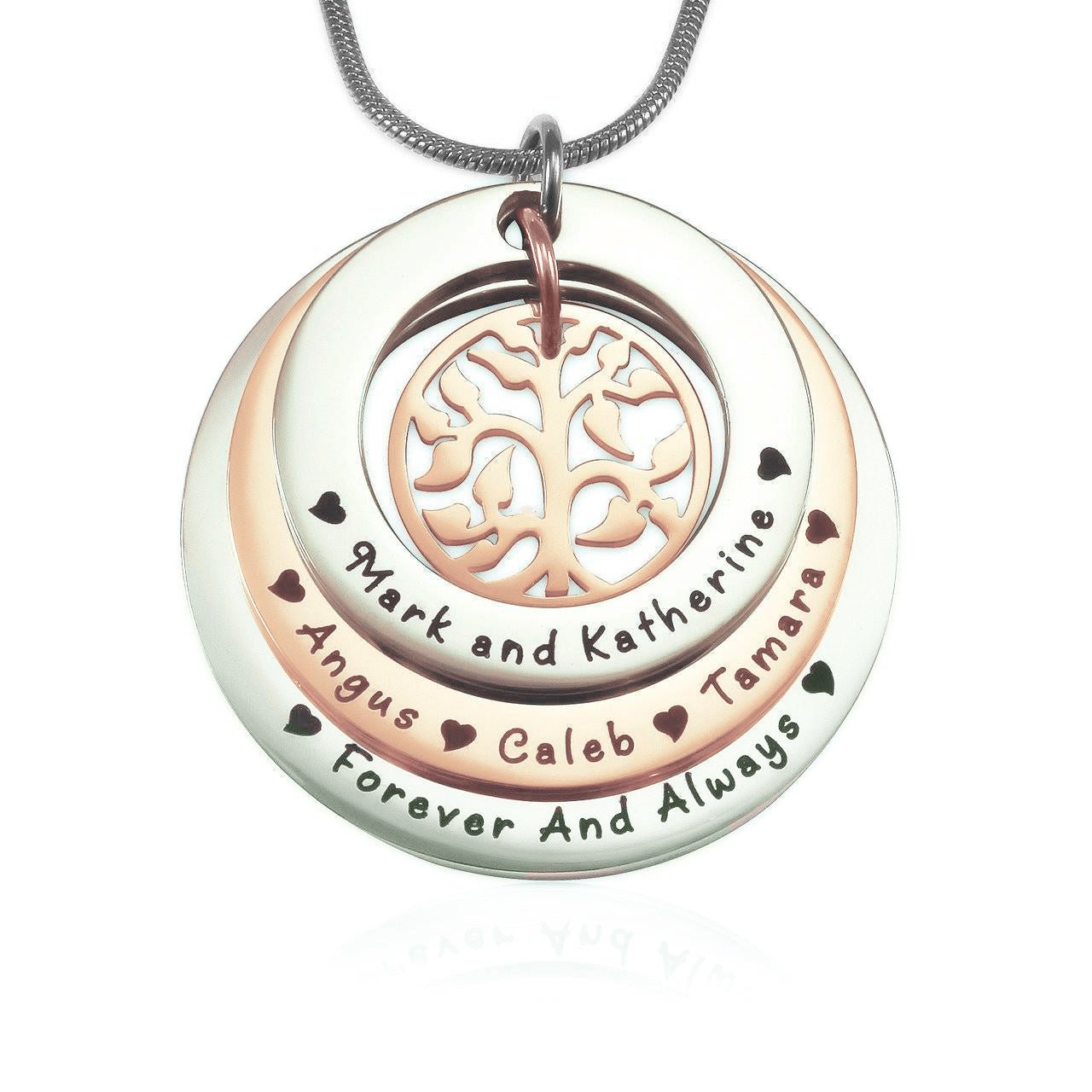 Family Triple Love Necklace - Family Tree Necklaces by Belle Fever