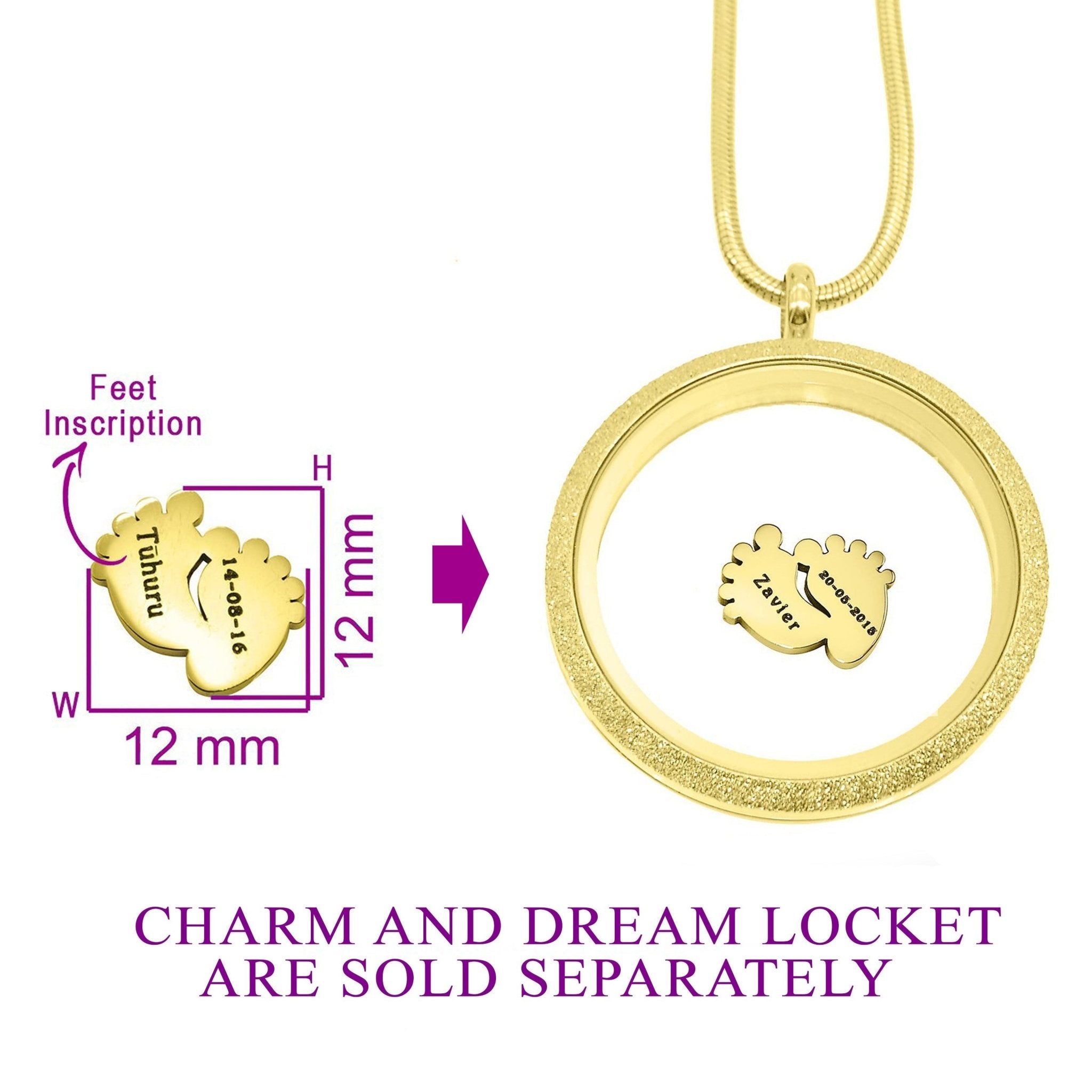 Feet Charm for Dream Locket - Floating Dream Lockets by Belle Fever