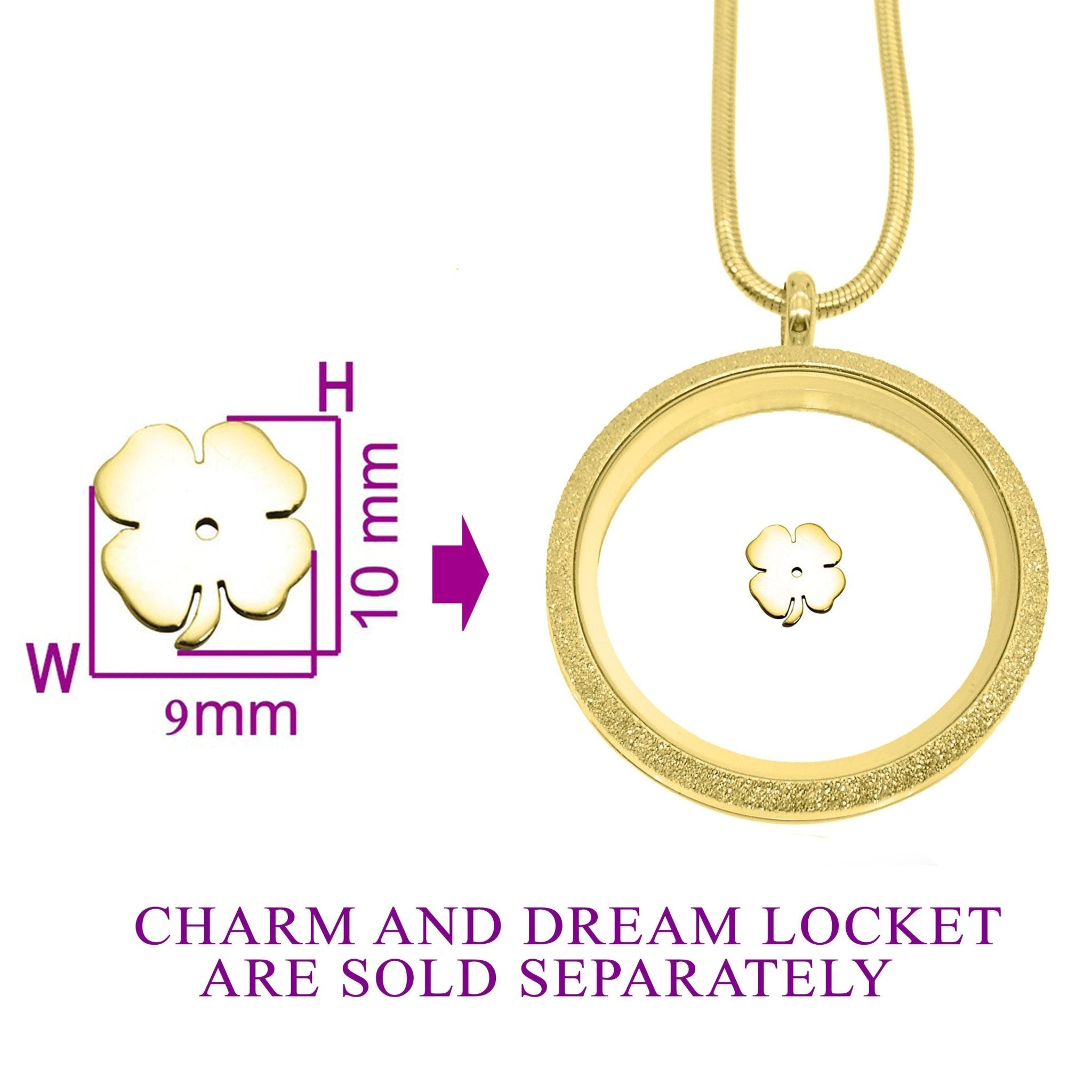Four Leaf Clover Charm For Dream Locket - Floating Dream Lockets by Belle Fever