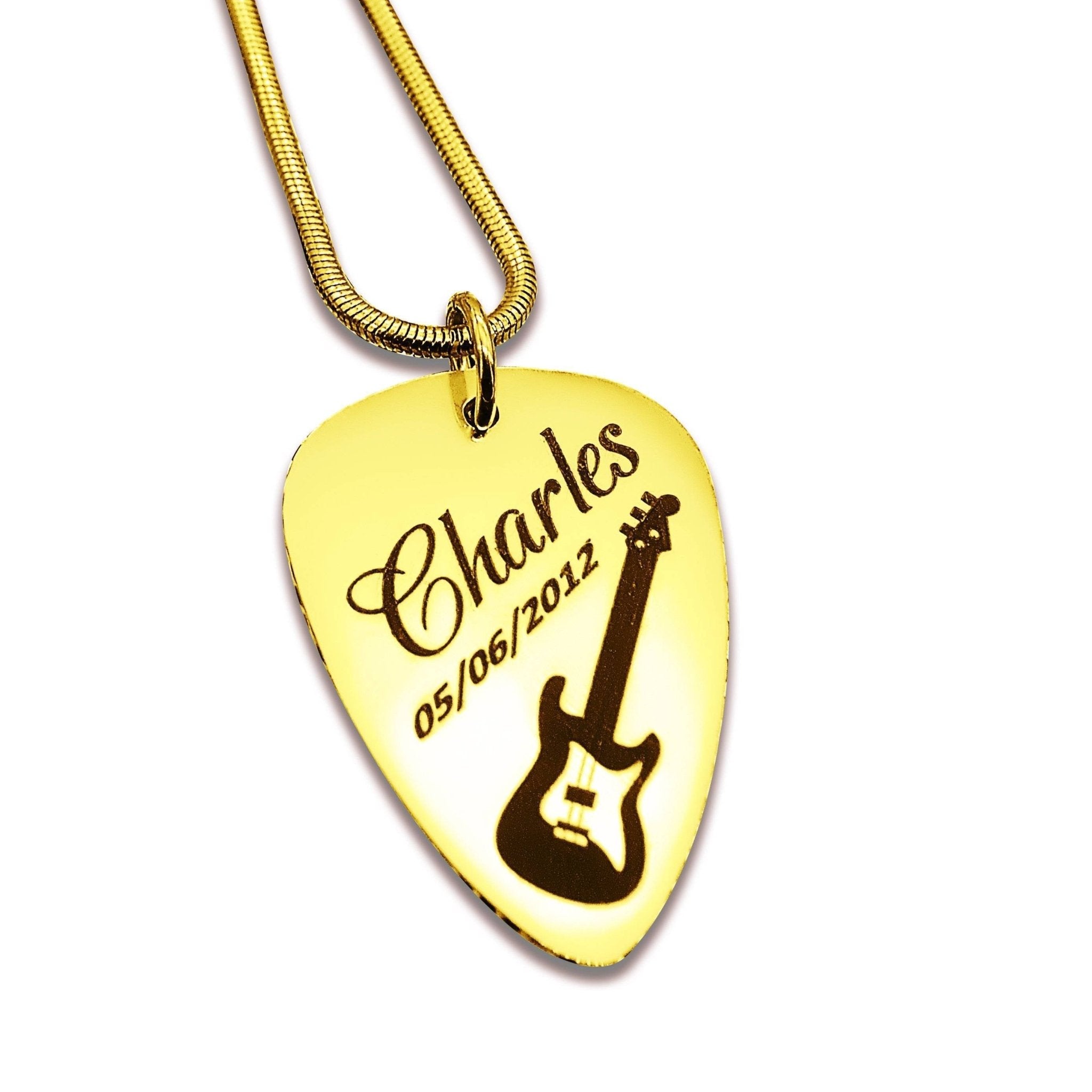 Guitar Pick Name Necklace - Name Necklaces by Belle Fever