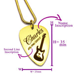 Guitar Pick Name Necklace - Name Necklaces by Belle Fever
