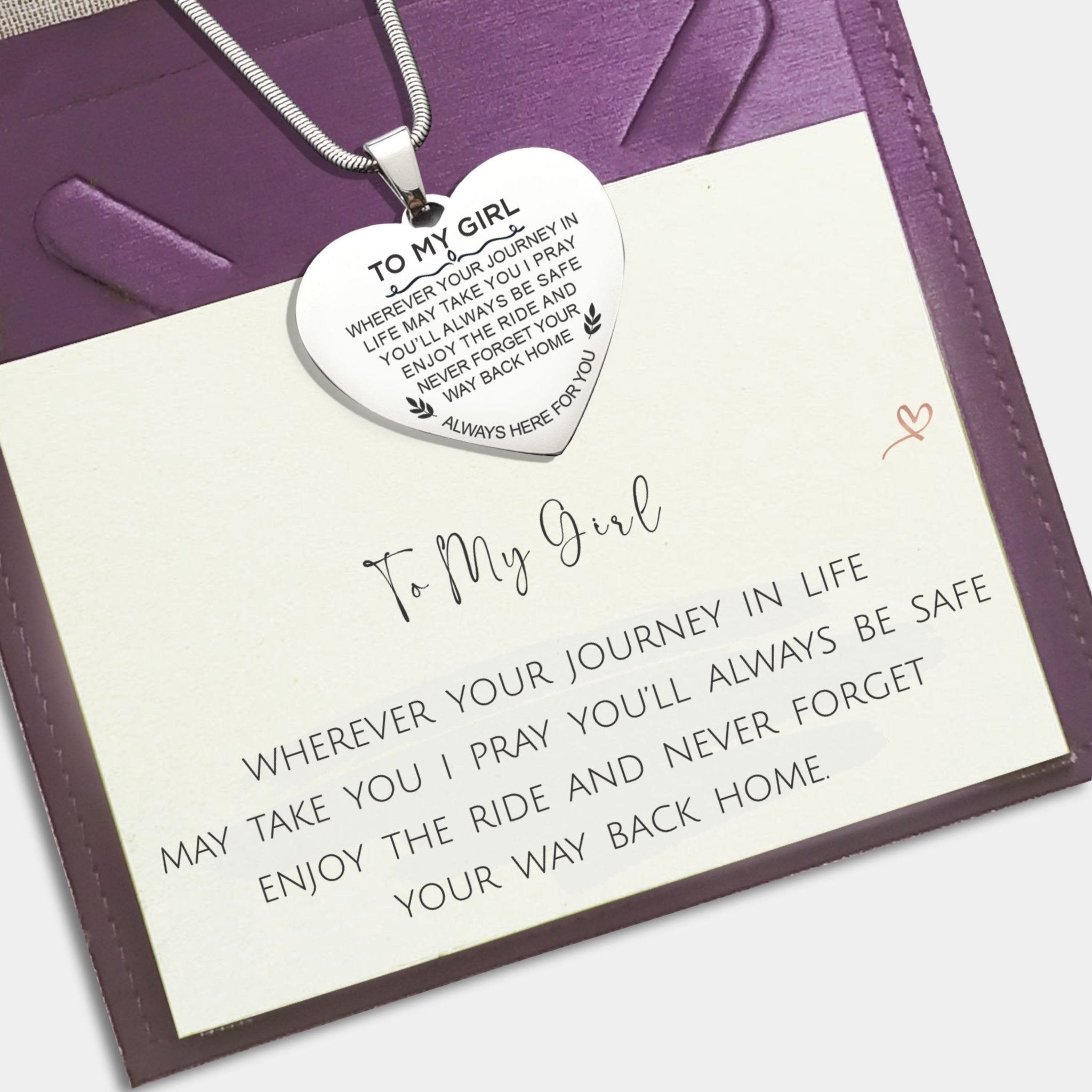 Heart Necklace - Always Here For You - Memorial & Cremation Jewellery by Belle Fever