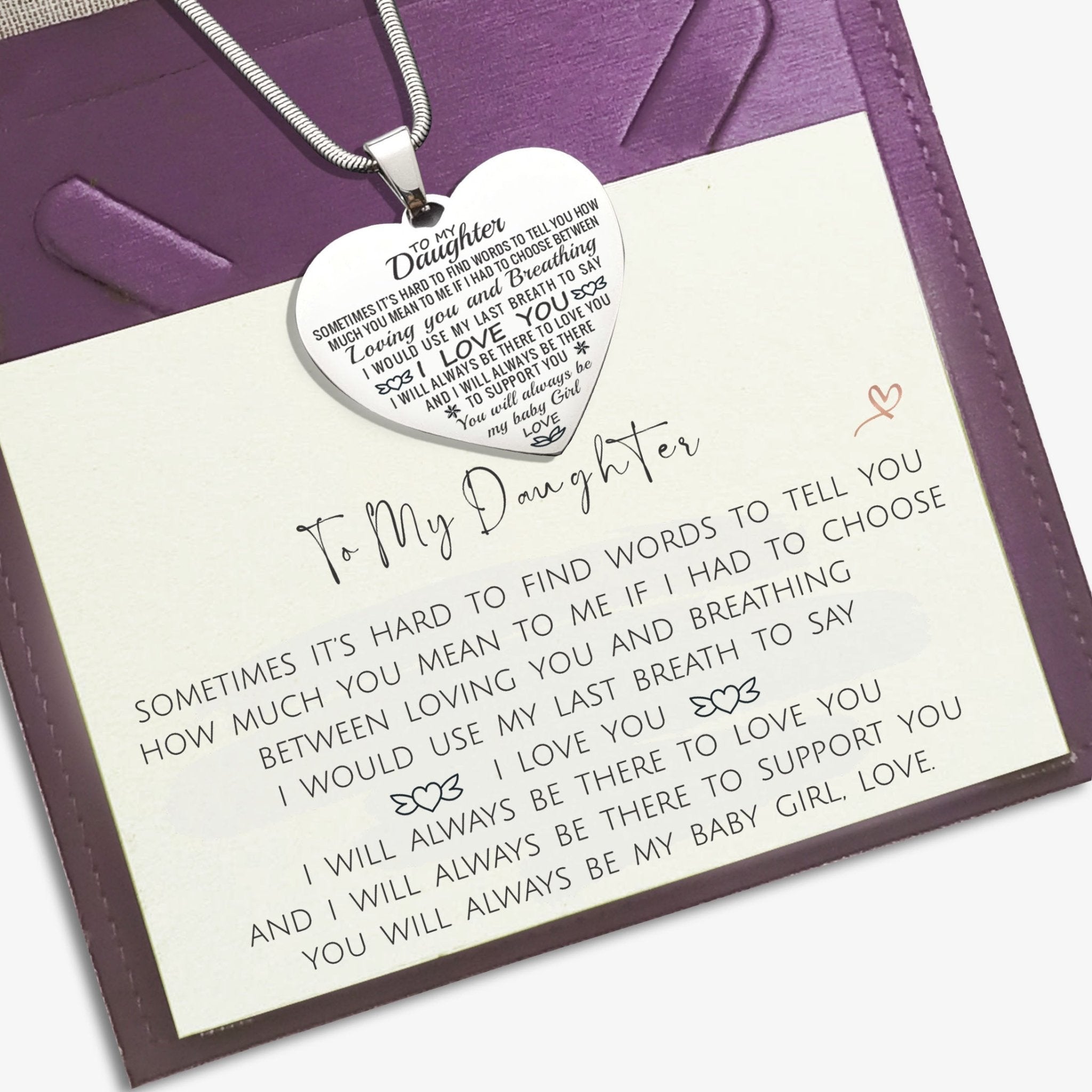Heart Necklace - I Love You - Memorial & Cremation Jewellery by Belle Fever