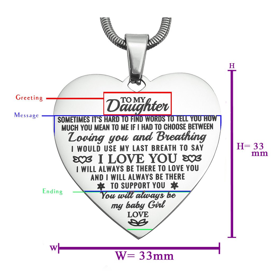 Heart Necklace - I Love You - Memorial & Cremation Jewellery by Belle Fever
