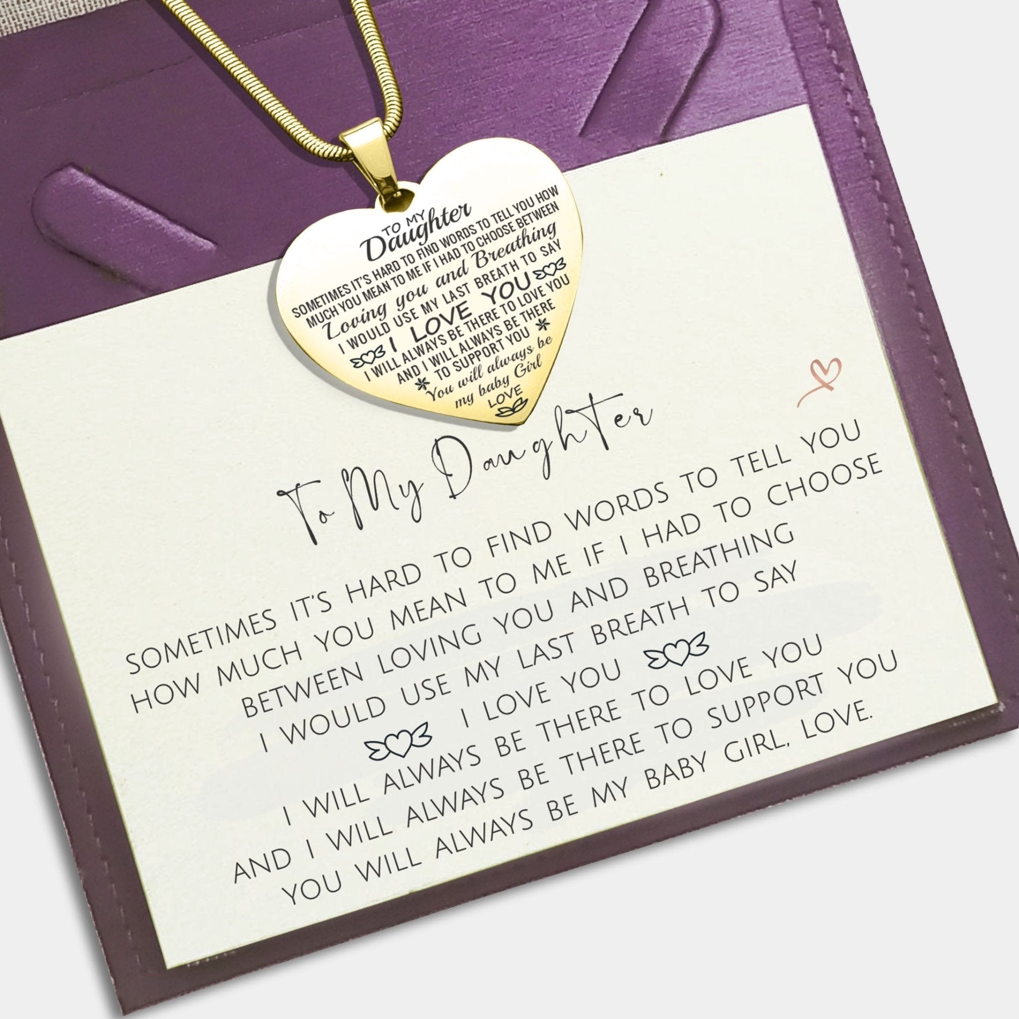 Heart Necklace - I Love You - Memorial & Cremation Jewellery by Belle Fever