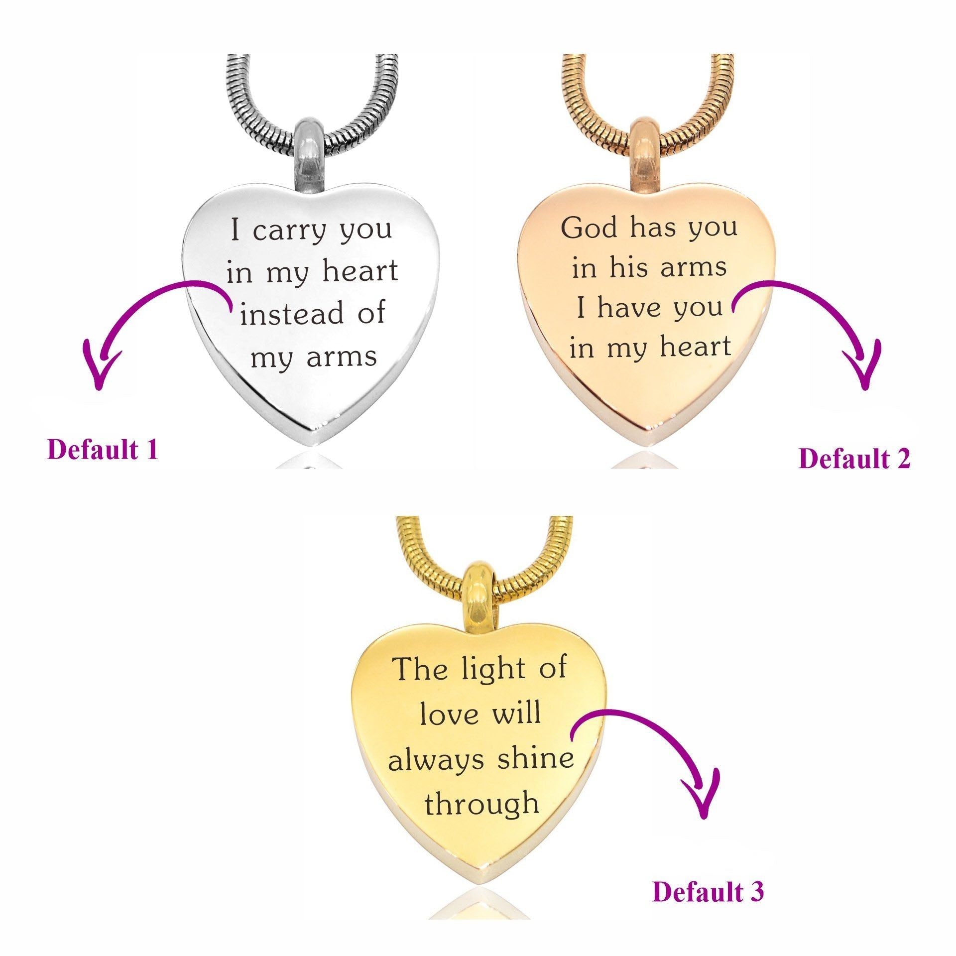 Heart Personalised Cremation Necklace - Memorial & Cremation Jewellery by Belle Fever