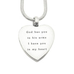 Heart Personalised Cremation Necklace - Memorial & Cremation Jewellery by Belle Fever