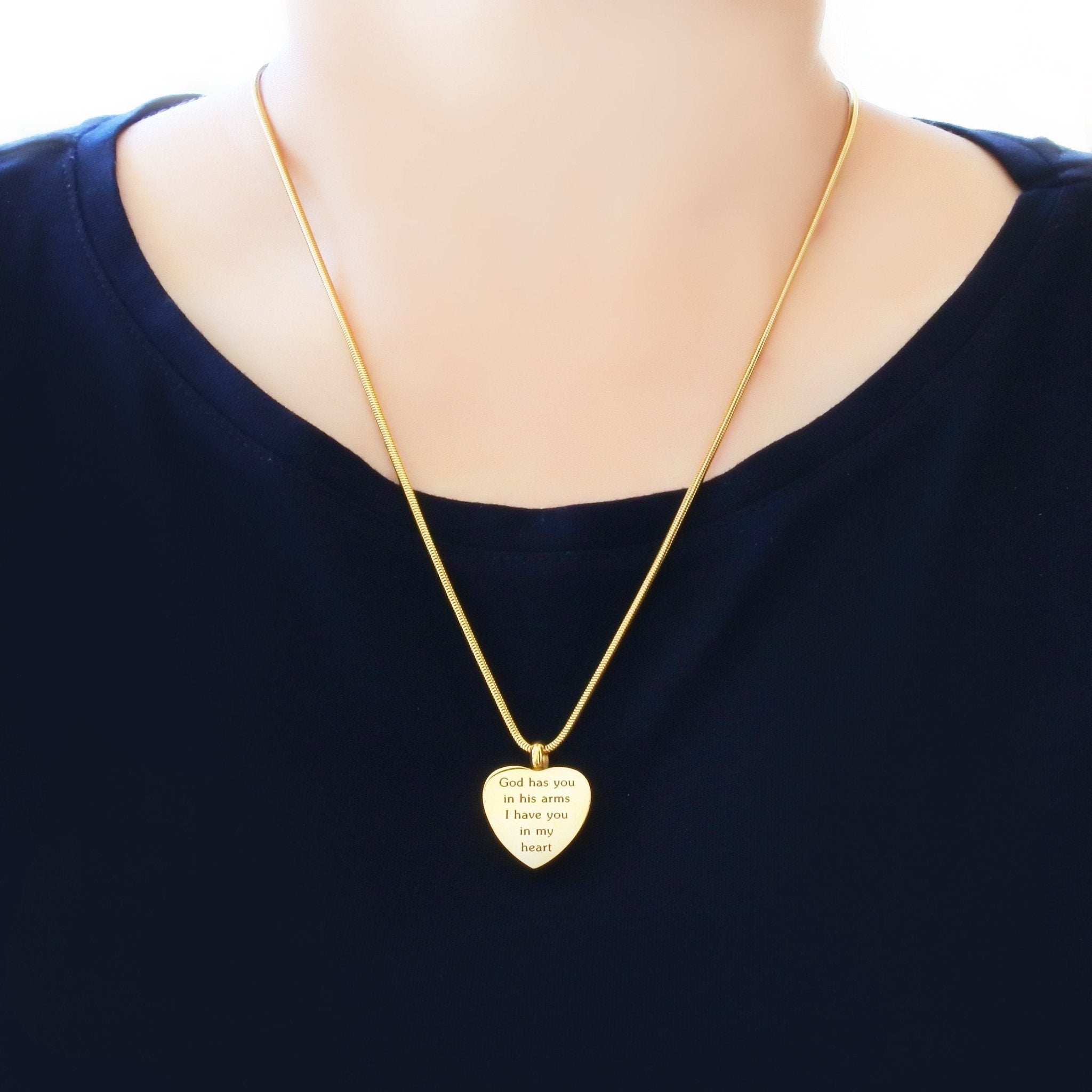 Heart Personalised Cremation Necklace - Memorial & Cremation Jewellery by Belle Fever