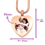 Heart Photo Personalised Cremation Necklace - Photo Jewellery by Belle Fever