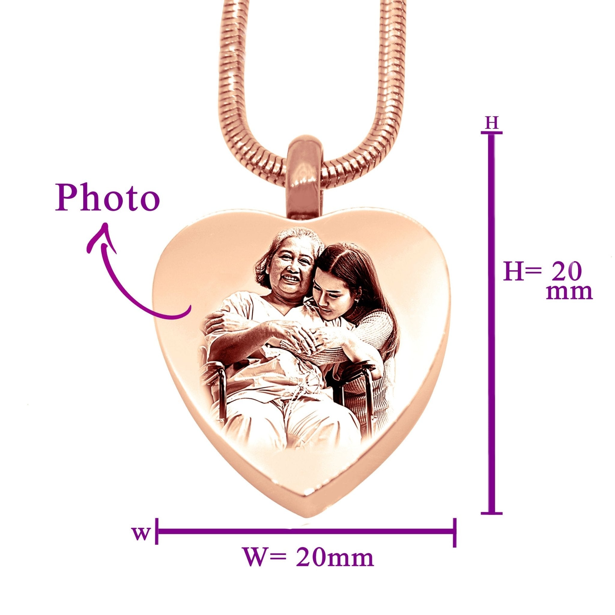 Heart Photo Personalised Cremation Necklace - Photo Jewellery by Belle Fever