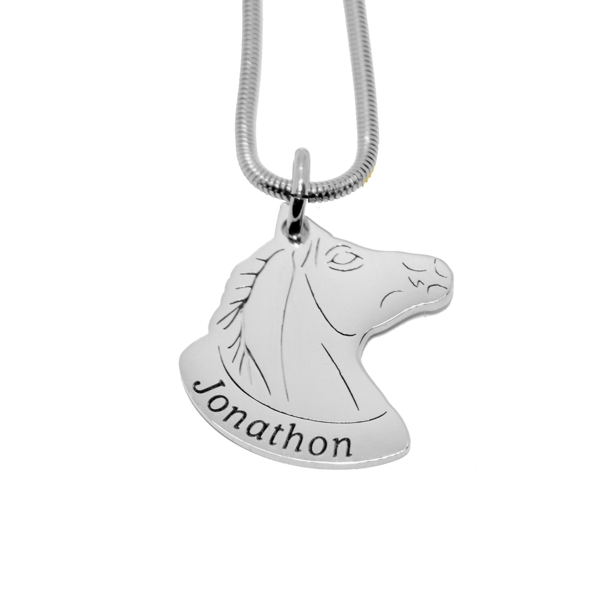 Horse Head Name Necklace - Name Necklaces by Belle Fever