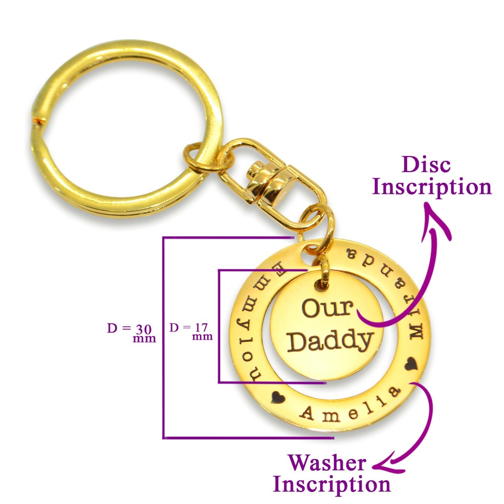 Keyring Washer Disc - Keyrings by Belle Fever