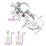 Kids Love Heart Keyring - (1 Silver Child Charm Included) - Keyrings by Belle Fever