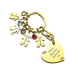 Kids Love Heart Keyring - (1 Silver Child Charm Included) - Keyrings by Belle Fever