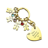 Kids Love Heart Keyring - (1 Silver Child Charm Included) - Keyrings by Belle Fever