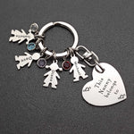 Kids Love Heart Keyring - (1 Silver Child Charm Included) - Keyrings by Belle Fever