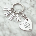 Kids Love Heart Keyring - (1 Silver Child Charm Included) - Keyrings by Belle Fever