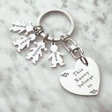 Kids Love Heart Keyring - (1 Silver Child Charm Included) - Keyrings by Belle Fever