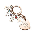 Kids Love Heart Keyring - (1 Silver Child Charm Included) - Keyrings by Belle Fever