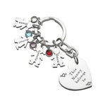 Kids Love Heart Keyring - (1 Silver Child Charm Included) - Keyrings by Belle Fever