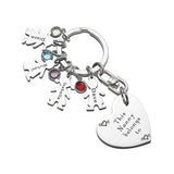 Kids Love Heart Keyring - (1 Silver Child Charm Included) - Keyrings by Belle Fever