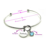 Knot Bangle (Disc & Birthstones Optional) - Bangles & Bracelets by Belle Fever