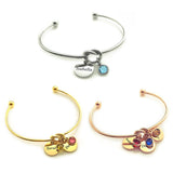 Knot Bangle (Disc & Birthstones Optional) - Bangles & Bracelets by Belle Fever