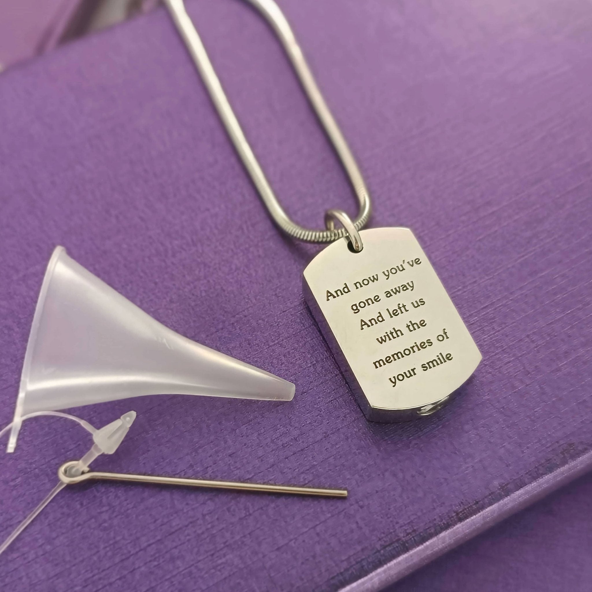 Memory Tag Personalised Cremation Necklace - Memorial & Cremation Jewellery by Belle Fever