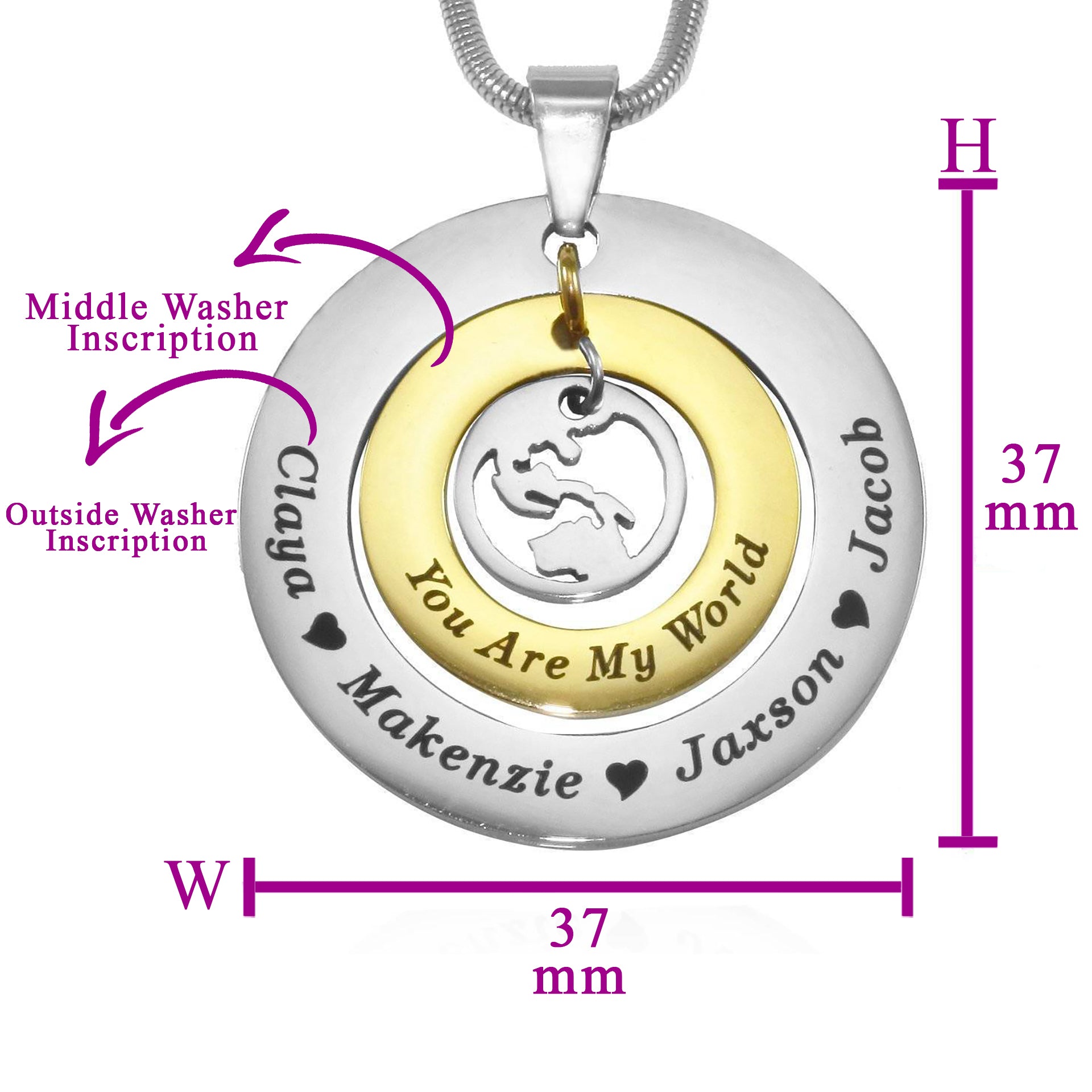 My World Necklace - Mothers Jewellery by Belle Fever