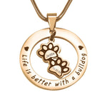 Paw Prints Washer Necklace - Memorial & Cremation Jewellery by Belle Fever