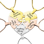 Penta Heart Puzzle - Five Personalised Necklaces - Puzzle Jewellery by Belle Fever