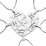 Penta Heart Puzzle - Five Personalised Necklaces - Puzzle Jewellery by Belle Fever