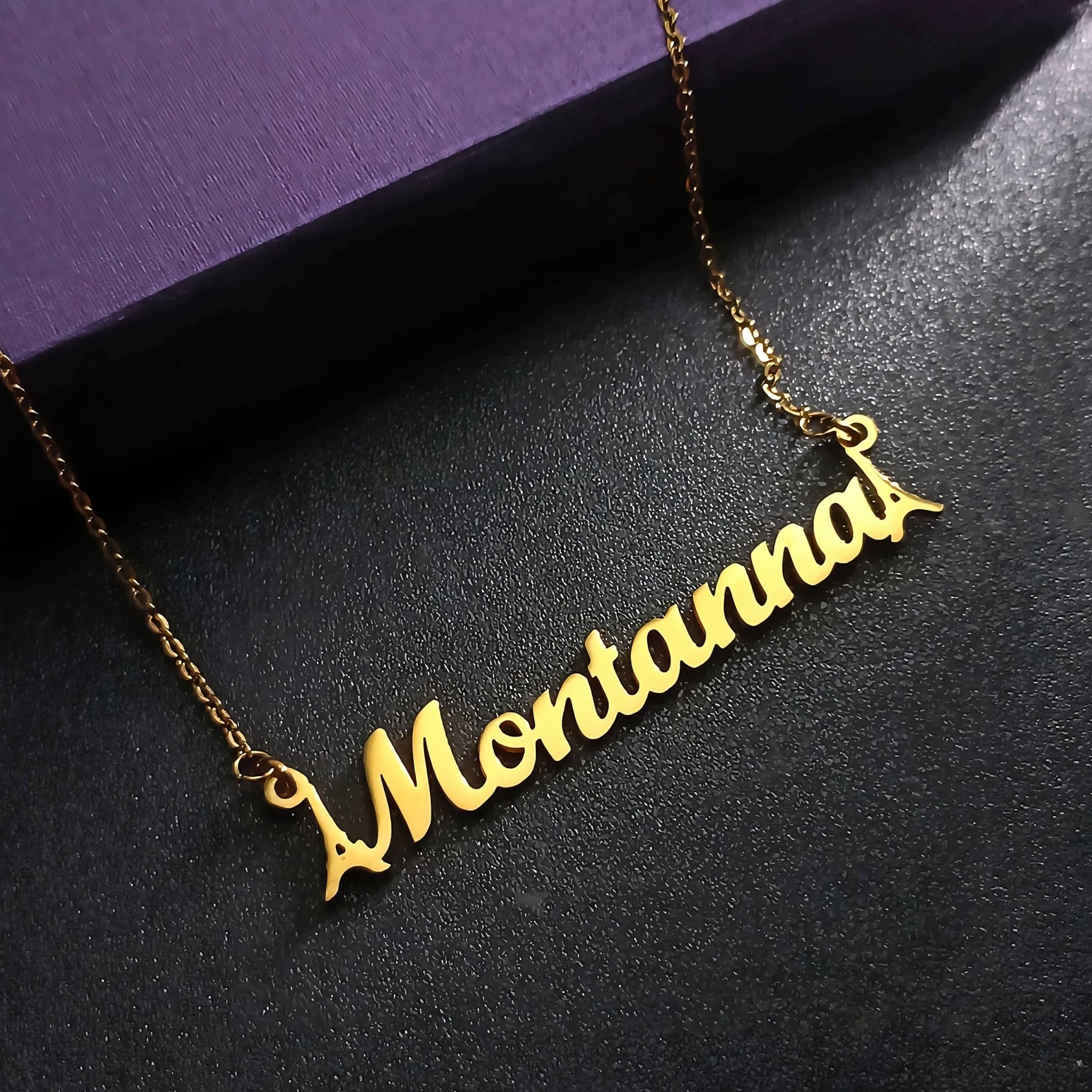 Personalised Name Necklace with Birthstone Options - Name Necklaces by Belle Fever