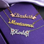 Personalised Name Necklace with Birthstone Options - Name Necklaces by Belle Fever