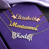 Personalised Name Necklace with Birthstone Options - Name Necklaces by Belle Fever