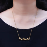 Personalised Name Necklace with Birthstone Options - Name Necklaces by Belle Fever