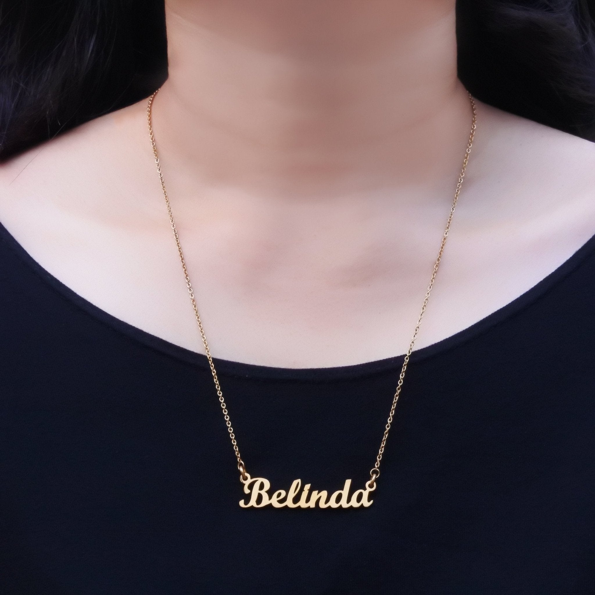 Personalised Name Necklace with Birthstone Options - Name Necklaces by Belle Fever