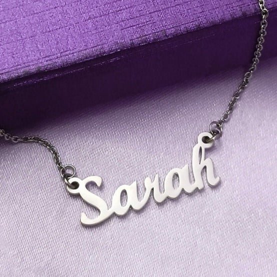 Personalised Name Necklace with Birthstone Options - Name Necklaces by Belle Fever
