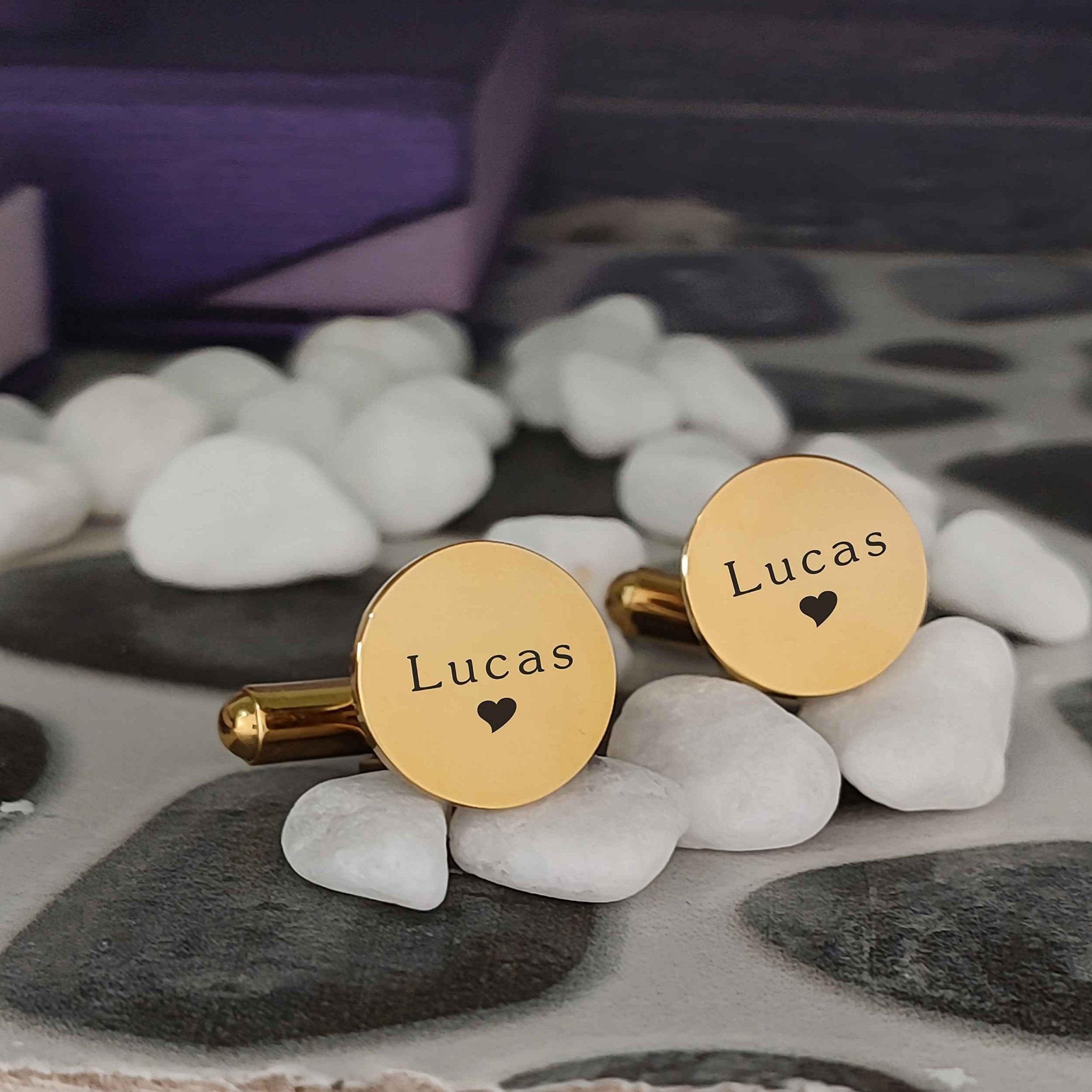 Personalised Round Cufflinks - Mens Jewellery by Belle Fever