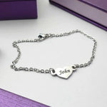 Precious Heart Name Bracelet - Bangles & Bracelets by Belle Fever
