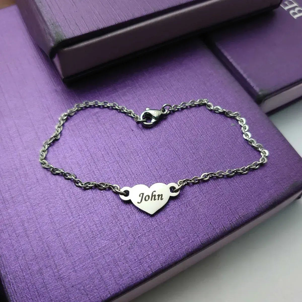 Precious Heart Name Bracelet - Bangles & Bracelets by Belle Fever