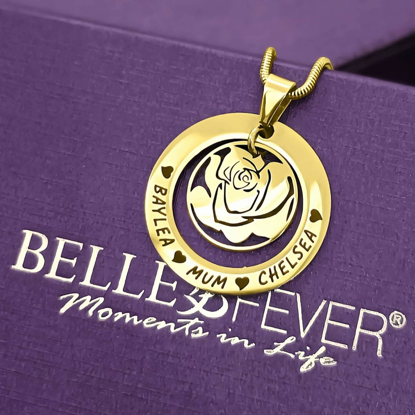 Rose Family Necklace - Mothers Jewellery by Belle Fever